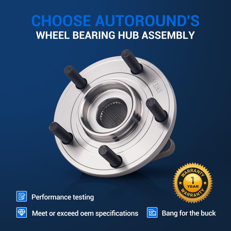 Autoround 513263 Front Wheel Hub and Bearing Assembly (ABS Encoder) Fit for Chrysler 200 2011-2014, Sebring/Cirrus 2007-2010, Dodge Avenger 2008-2014 5 Lug - Image 4